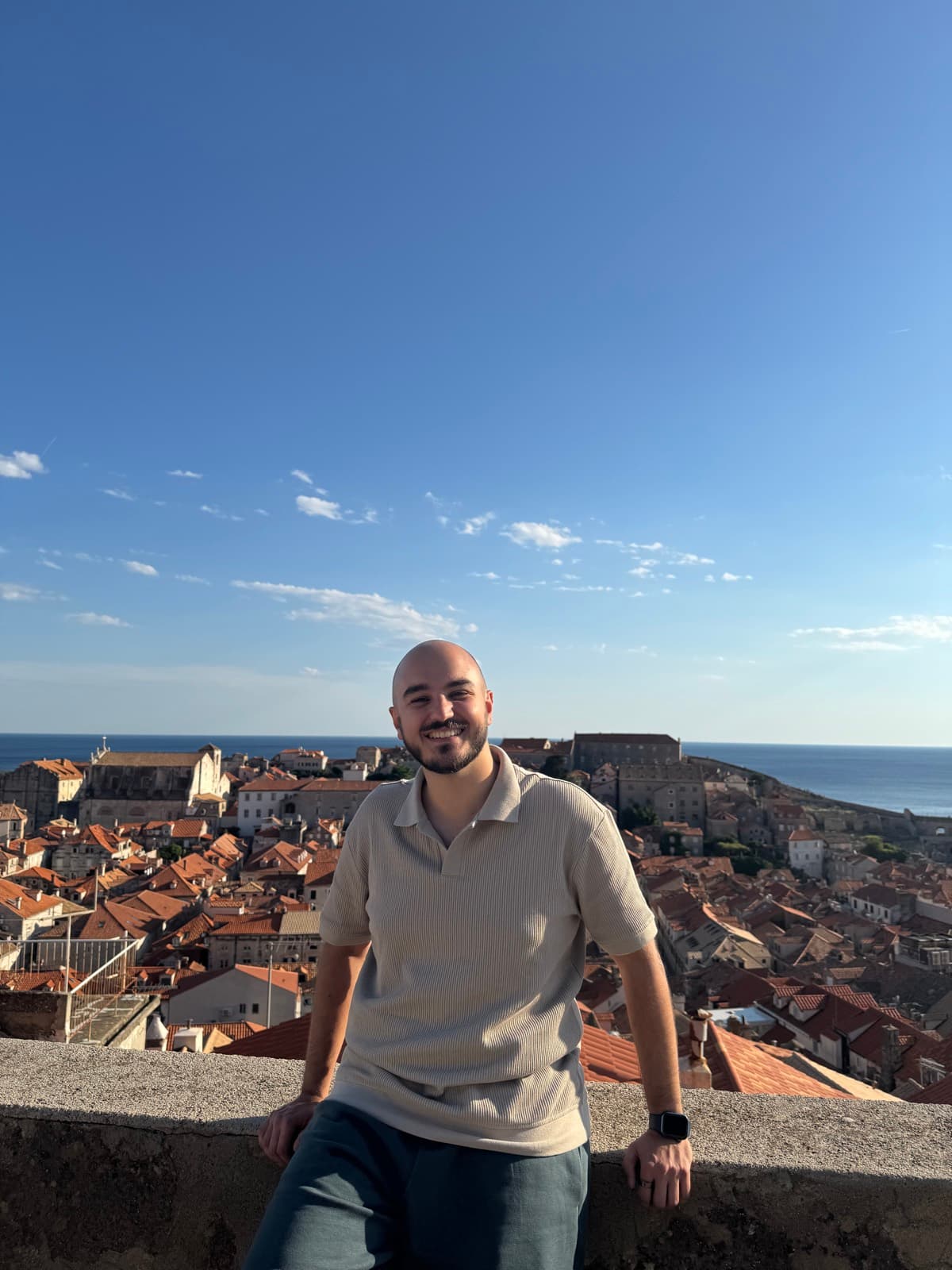 Lucas above the rooftops of Dubrovnik, Croatia