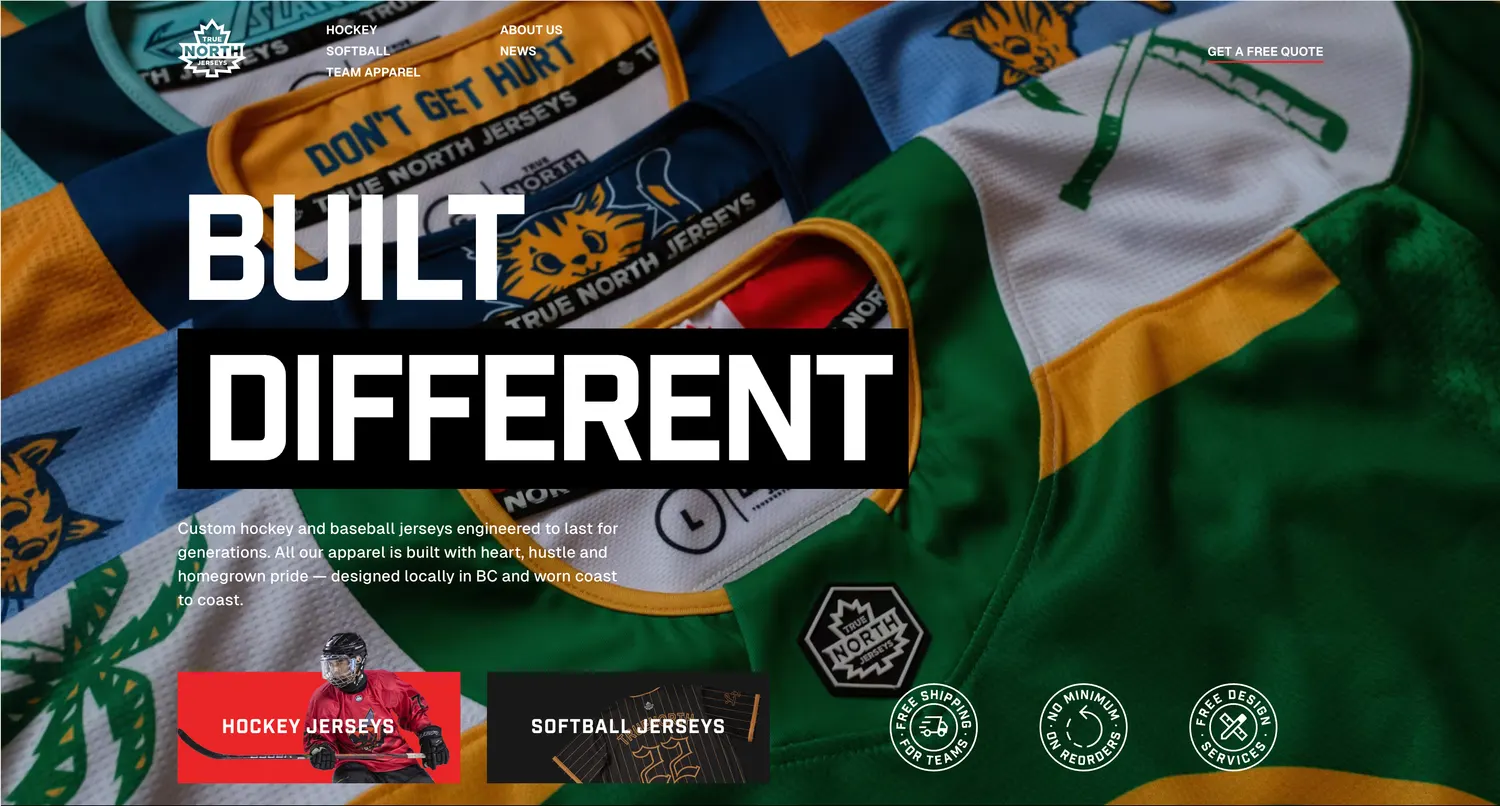 True North Jerseys — custom hockey & baseball apparel store