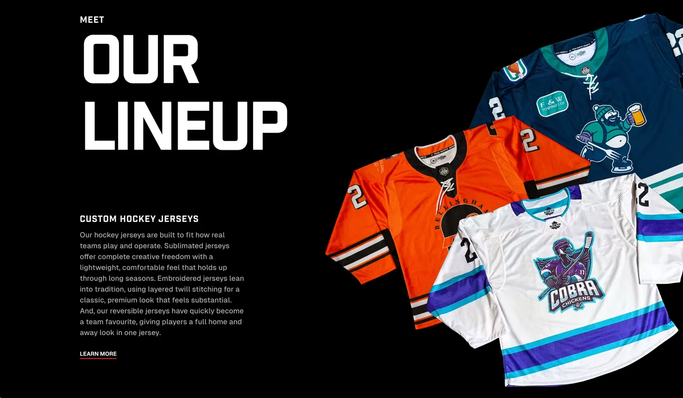True North Jerseys — Hockey, baseball and team apparel, CMS-driven